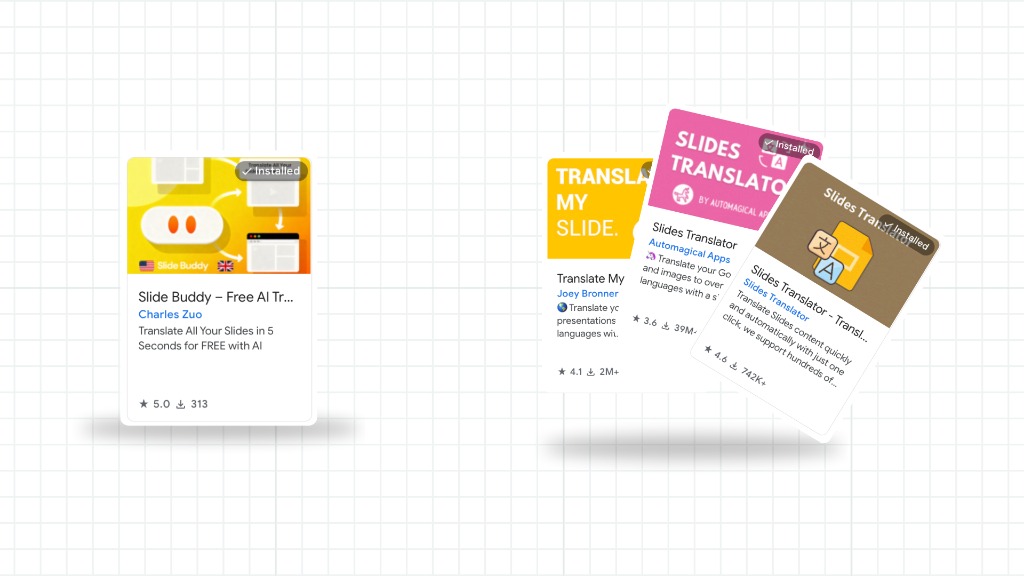 Google Slides Translation Extensions Comparison